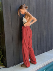 Tied High Waist Wide Leg Pants Trendsi