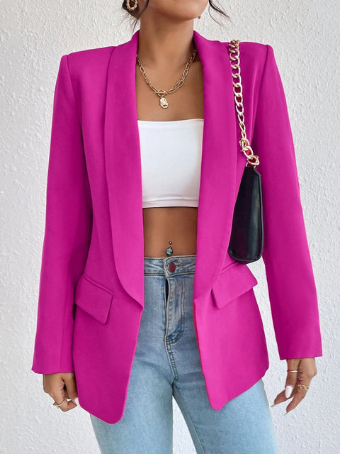 Shawl Collar Long Sleeve Blazer Trendsi