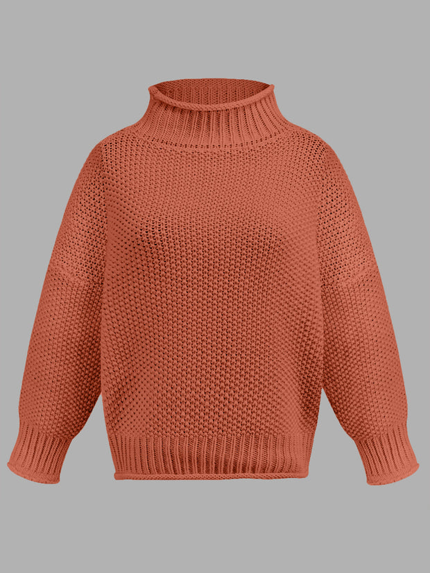 Turtleneck Long Sleeve Sweater Trendsi