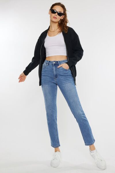 Kancan Full Size Cat's Whiskers High Waist Jeans Trendsi