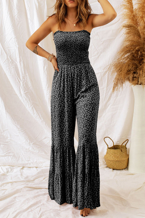 Floral Spaghetti Strap Wide Leg Jumpsuit Trendsi