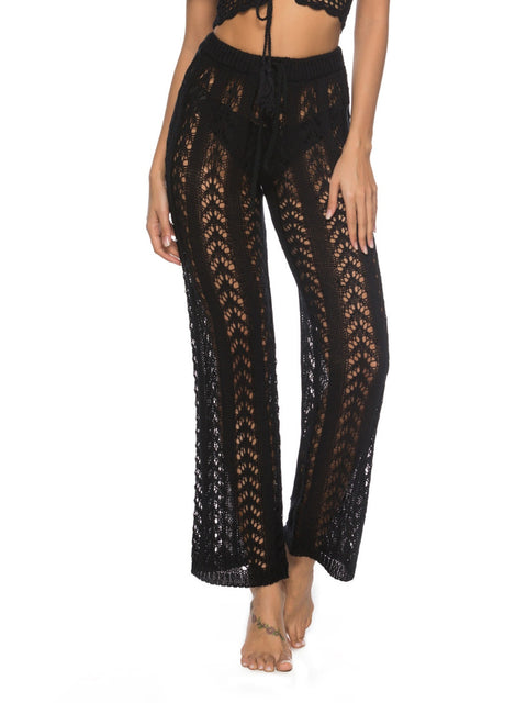 Cutout Drawstring High Waist Cover Up Swim Pants Trendsi