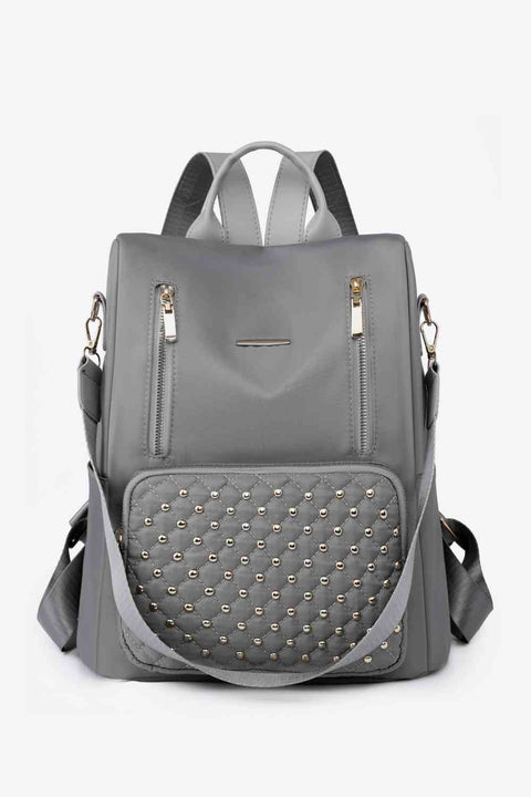 Zipper Pocket Beaded Backpack Trendsi