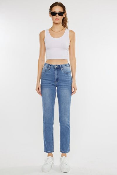 Kancan Full Size Cat's Whiskers High Waist Jeans Trendsi