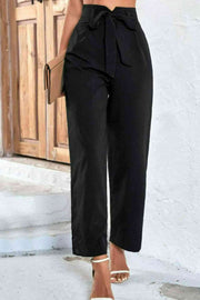 Belted High-Rise Wide Leg Pants Trendsi