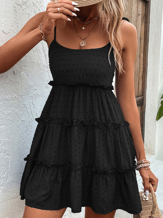 Frill Spaghetti Strap Tiered Dress Trendsi