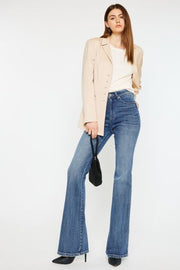 Kancan Cat's Whiskers High Waist Flare Jeans Trendsi