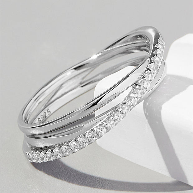 Inlaid Zircon 925 Sterling Silver Ring Trendsi