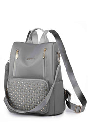 Zipper Pocket Beaded Backpack Trendsi