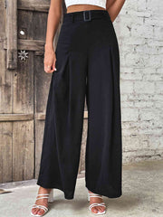 Ruched High Waist Wide Leg Pants Trendsi