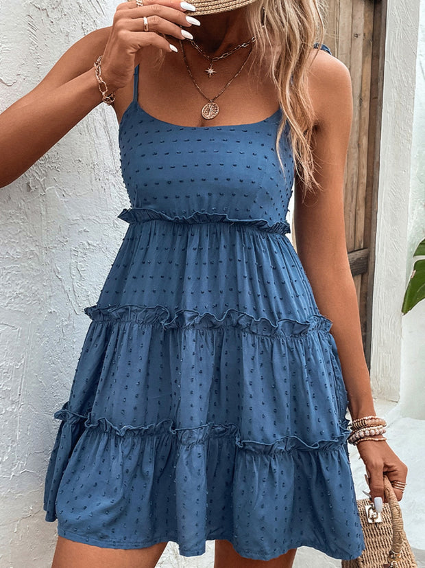 Frill Spaghetti Strap Tiered Dress Trendsi