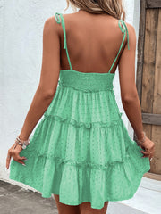 Frill Spaghetti Strap Tiered Dress Trendsi