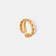 Enamel 18K Gold-Plated Open Ring Trendsi