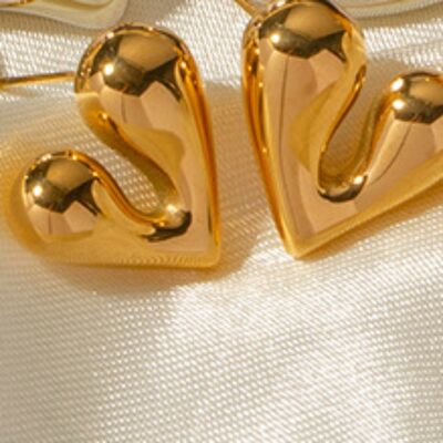 Heart Shape Stainless Steel Stud Earrings Trendsi