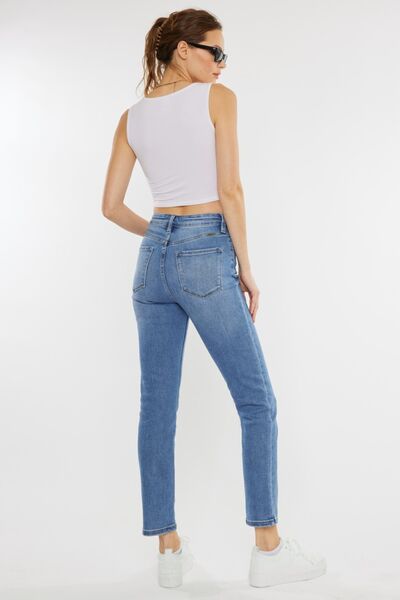 Kancan Full Size Cat's Whiskers High Waist Jeans Trendsi