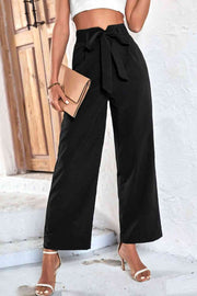 Belted High-Rise Wide Leg Pants Trendsi