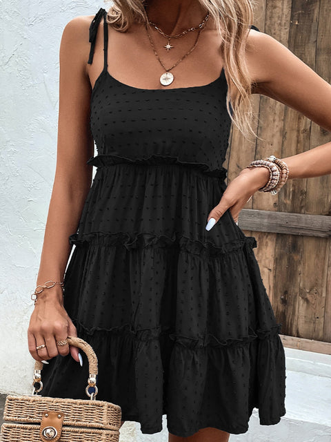 Frill Spaghetti Strap Tiered Dress Trendsi