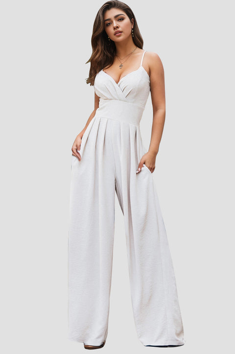 Spaghetti Strap Wide Leg Jumpsuit Trendsi