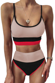 Color Block Spaghetti Strap Two-Piece Swim Set Trendsi