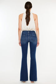 Kancan Cat's Whiskers Raw Hem Flare Jeans Trendsi