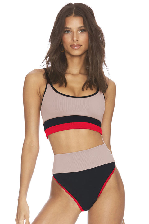 Color Block Spaghetti Strap Two-Piece Swim Set Trendsi