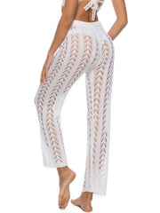 Cutout Drawstring High Waist Cover Up Swim Pants Trendsi