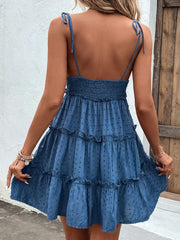 Frill Spaghetti Strap Tiered Dress Trendsi